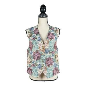 Vintage 90’s Floral Tapestry Best United Garment Company Vest